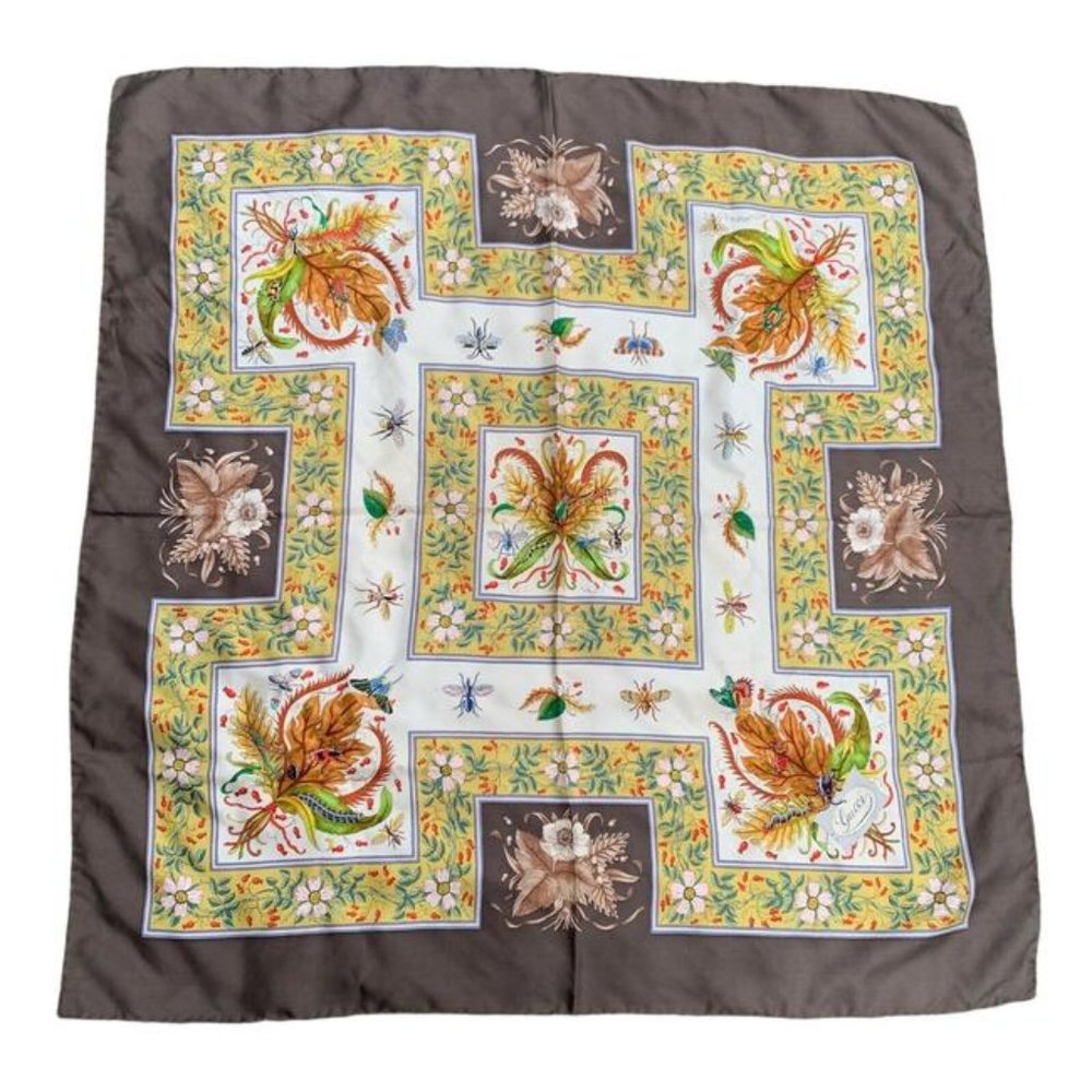 LA-Gucci Colorful Butterfly Print Extra Large Silk